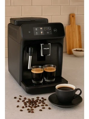 Philips 2200 Serisi Tam otomatik Süt Köpürtücülü Otomatik Kahve ve Espresso Makinesi EP2220+ 1kg Tchibo Kahve