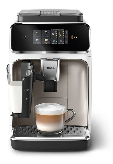 Philips 2300 serisi tam otomatik espresso makinesi – 4 içecek, modern renkli dokunmatik ekran, LatteGo süt sistemi, SilentBrew, seramik öğütücü, AquaClean filtre. krom (EP2333/40)