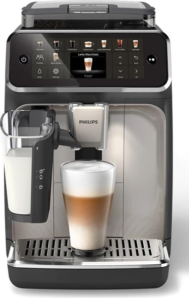 Philips 5500 Serisi LatteGo Tam Otomatik Espresso Makinesi, 20 Sıcak ve Soğuk İçecek, QuickStart, SilentBrew Teknolojisi, Dokunmatik Ekran, EP5547/90