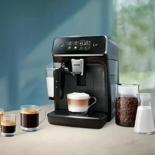 Philips Lattego 2300 Serisi Aquaclean Filtre, 15 Bar Basınç ve Krom Kaplama Tam Otomatik Espresso Makinesi