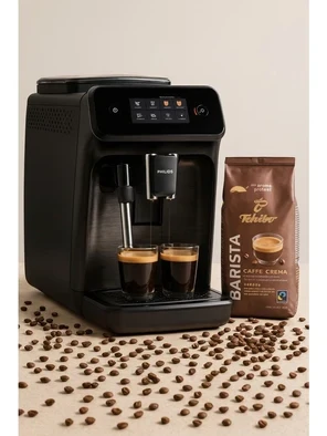 Philips Lattego Tam Otomatik Espresso Makinesi, Tek Dokunuşla 4 Çeşit Içecek, EP2220+ 1KG TCHİBO KAHVE