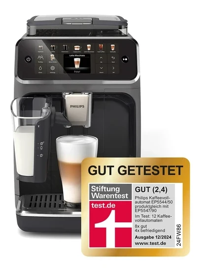 Philips Serisi 5500 tam otomatik kahve makinesi – LatteGo süt sistemi, 20 sıcak ve soğuk kahve spesiyalitesi, SilentBrew ile daha sessiz, QuickStart, /gri (EP5544/50)