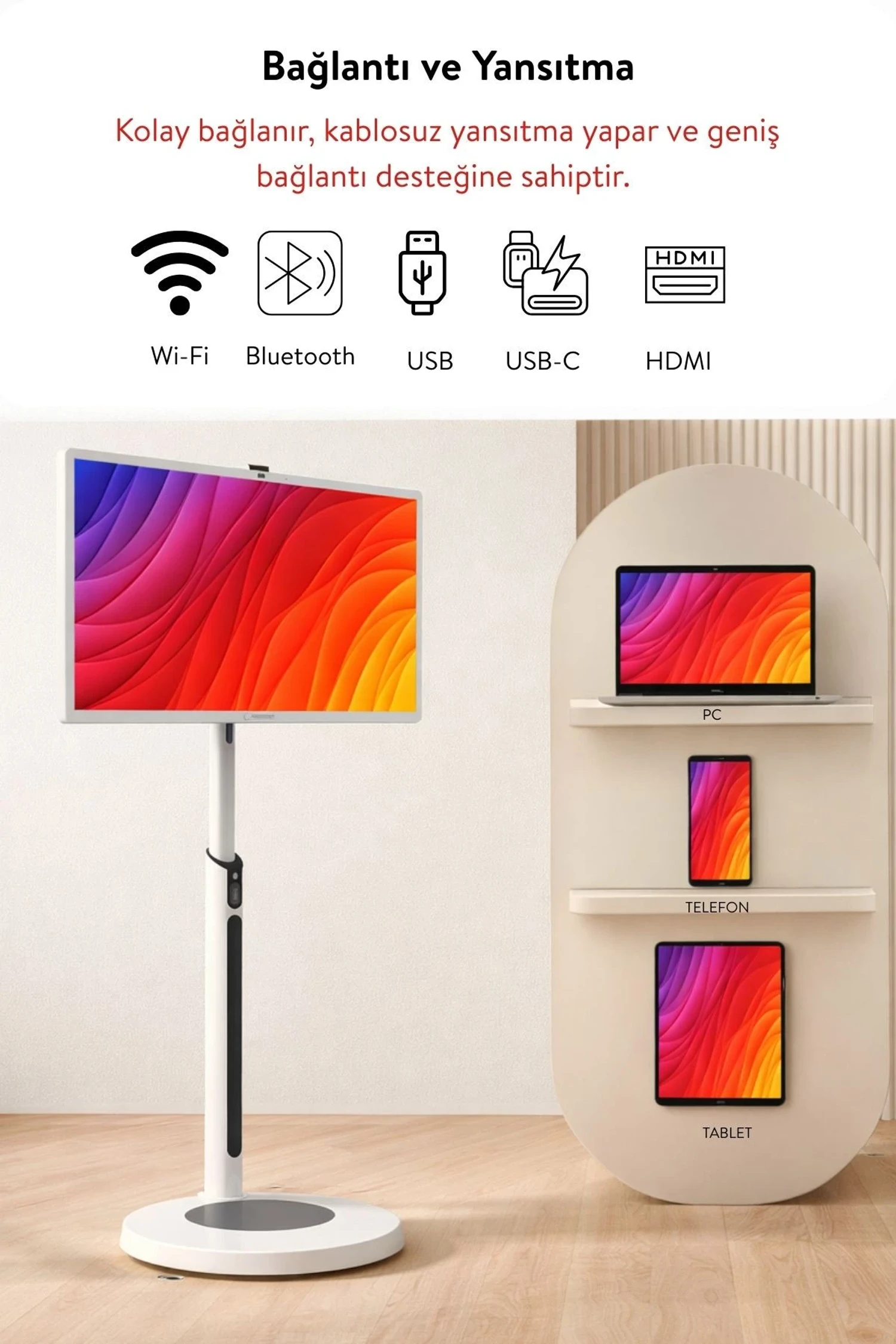 Rampage 32 inç 80 Ekran Full HD IPS Android 13.0 Dokunmatik Smart Taşınabilir Monitör