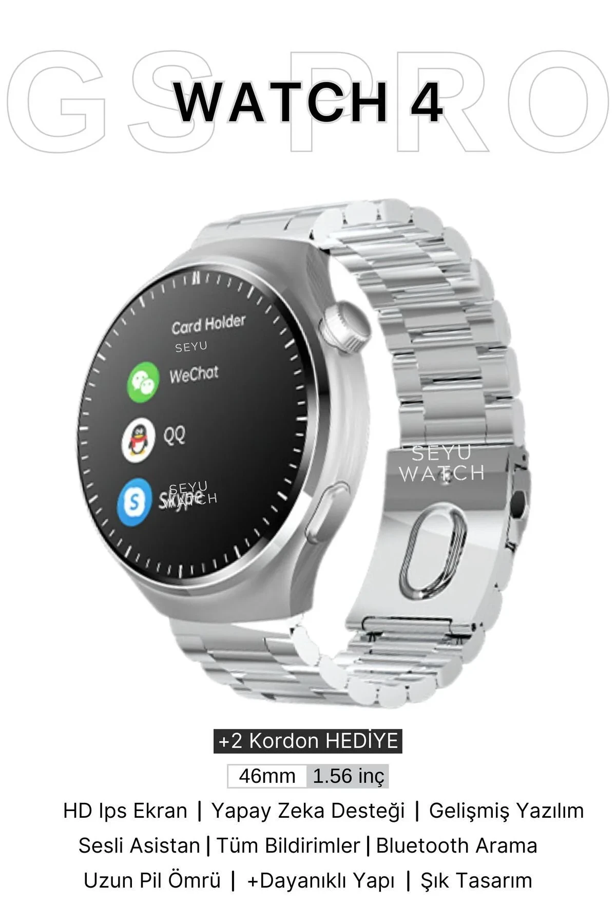 SEYUWATCH Watch Gs 4 Pro Akıllı Saat Iphone Ve Android Tüm Telefonlara Uyumlu Nfc&arama Smartwatch