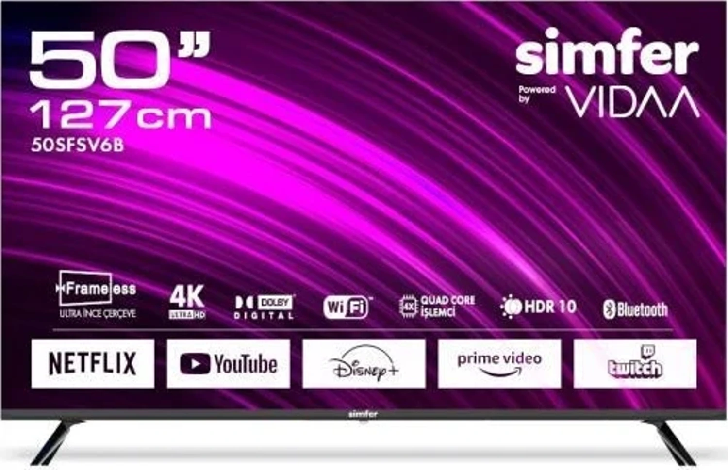 Simfer 50sfsv6b 127 Ekran 50 ” Vıdaa Led 4k Uled Televizyon