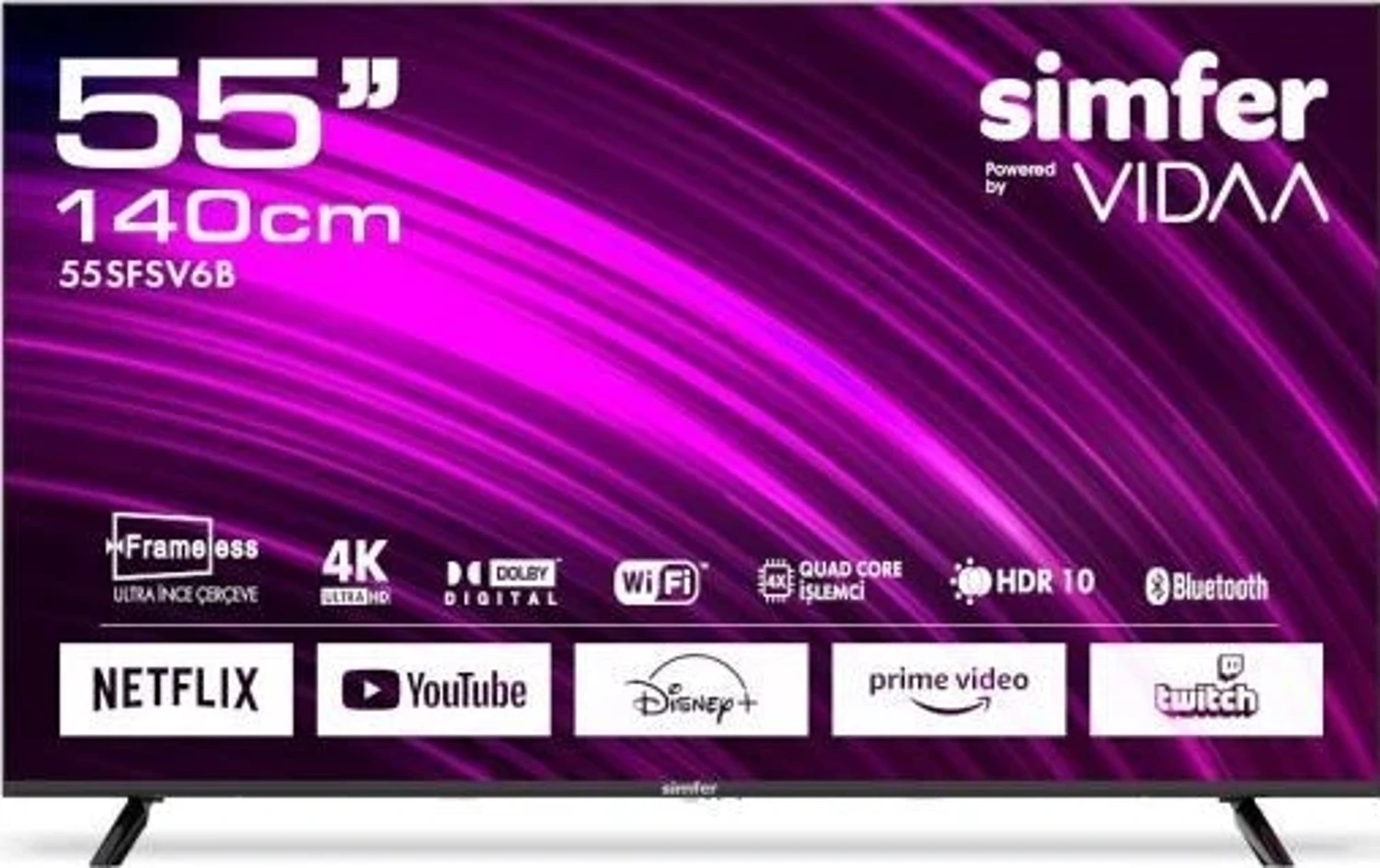 Simfer 55SFSV6B 140 Ekran 55 ” VIDAA Smart LED 4K ULED Televizyon