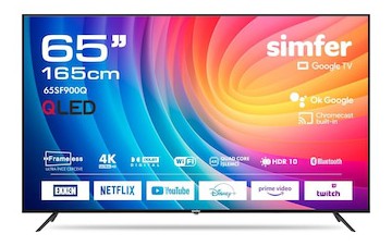 Simfer 65SF900Q 165 Ekran 65″ Ultra HD Google QLED Tv