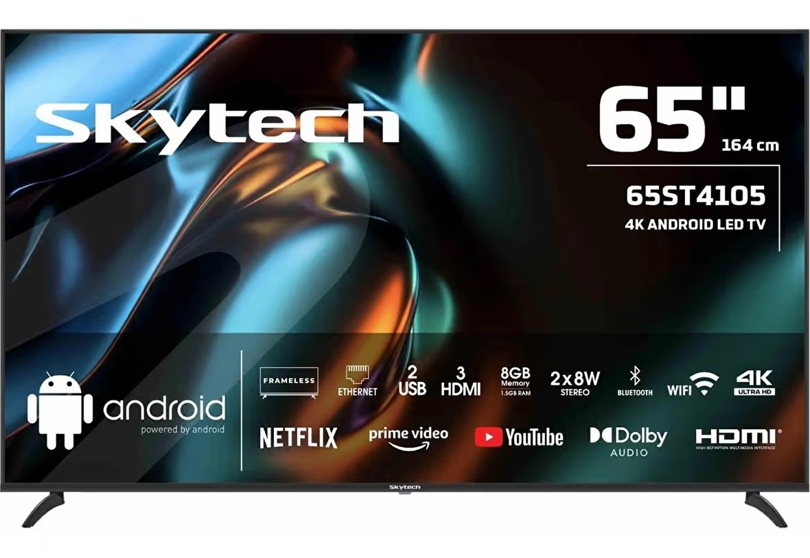 Skytech 65ST4105 4K Ultra HD 65″ 165 Ekran Uydu Alıcılı Android Smart LED TV