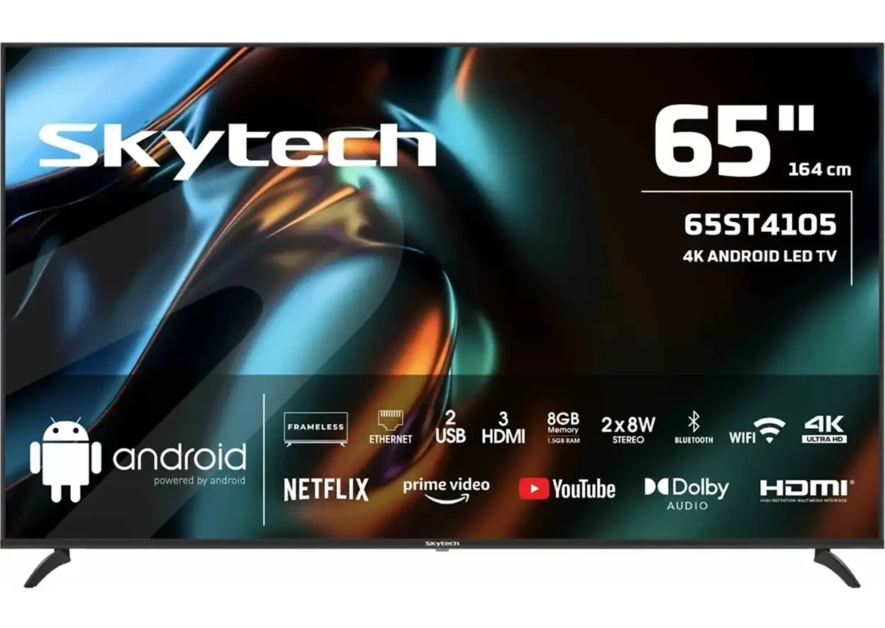 SKYTECH 65ST4105 Ultra HD Uydu Alıcılı Android Smart 65 inç 165 cm 4K LED TV