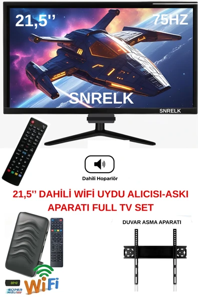 SNRELK sencrom 21,5” 54 EKRAN PRO DAHİLİ HOPARLÖR (DAHİLİ WİFİ) UYDU ALICISI FULL TV SET MONİTÖR
