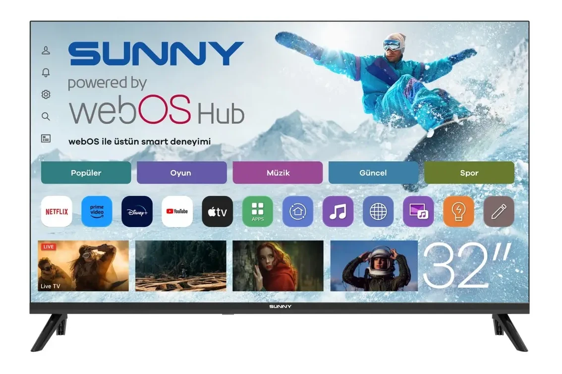 Sunny 32” 80 Ekran Uydu Alıcılı HD Ready WEBOS LED TV