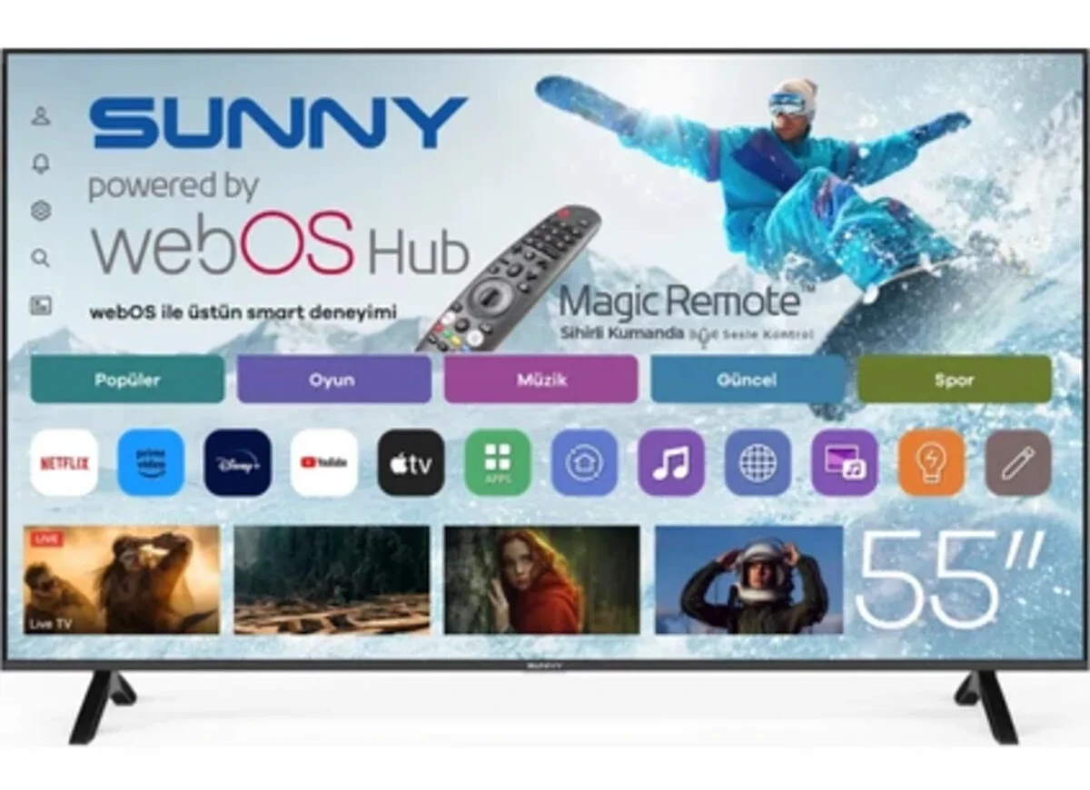 Sunny 55” 136 Ekran UHD WEBOS 2.0 D-DUAL LED TV (SN55FMN252)
