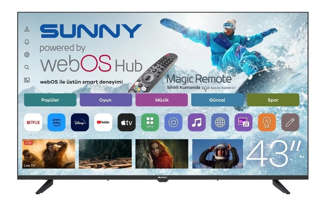 Sunny SN43FPRL-W02M 43” 110 Ekran Uydu Alıcılı Full HD WEBOS LED TV