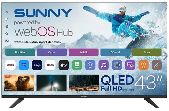 SUNNY SN43QFMLN-W02S 109 Ekran Full HD webOS Smart QLED TV