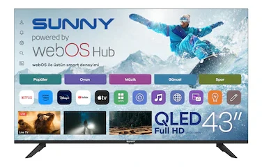 Sunny SN43QFMLN-W02S 43′ 109 Ekran Uydu Alıcılı Full HD QLED webOS TV