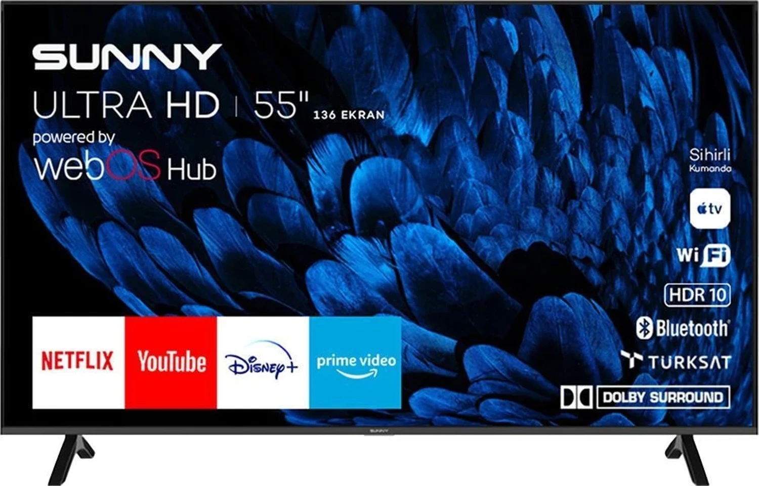 Sunny Sn55Fmn252 4K Ultra Hd 55” 140 Ekran Uydu Alıcılı Webos Smart Led Tv
