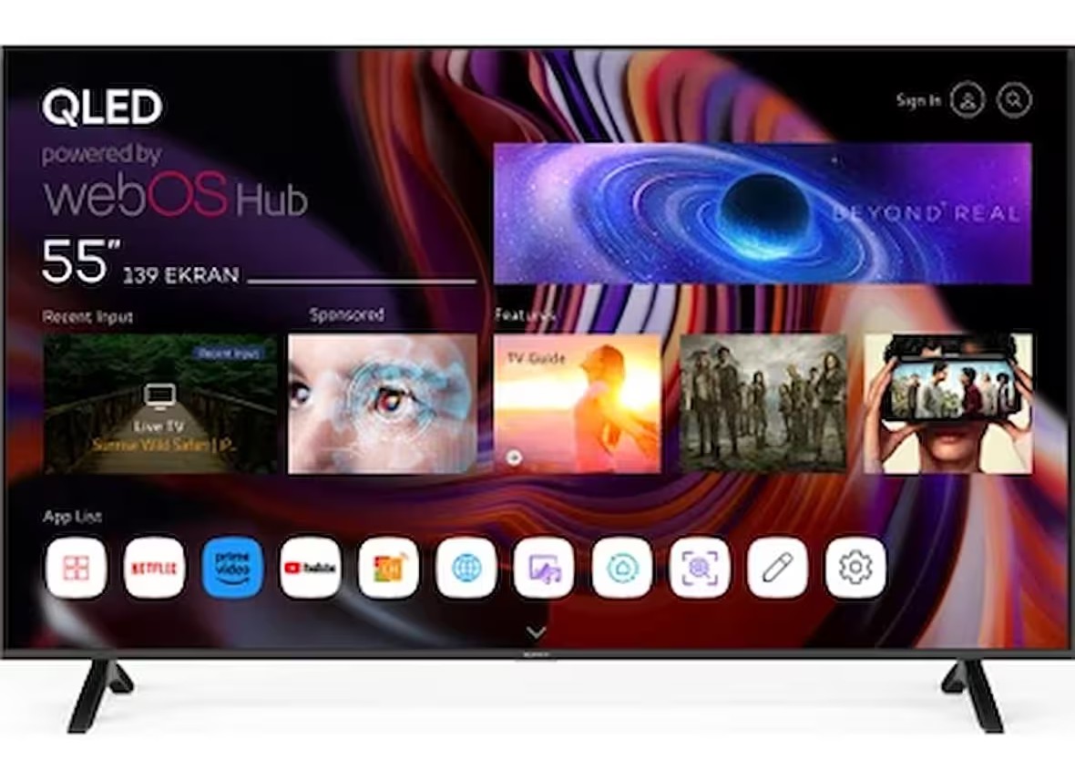 Sunny SN55QMN252 4K Ultra HD 55″ 140 Ekran Uydu Alıcılı webOS Smart QLED TV