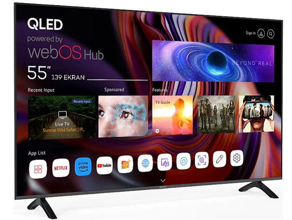SUNNY SN55QUPRL-W02M 139 Ekran 4K Ultra HD webOS Smart QLED TV