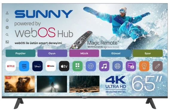 Sunny SN65UMLN-W02M 165 Ekran 4K webOS Smart LED TV