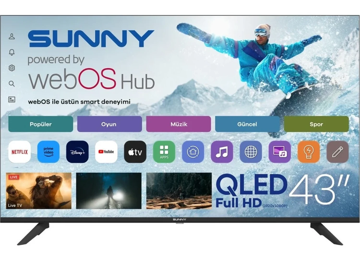 SUNNY TV SN43QFMLN-W02S 43″ QLED UYDU ALICILI WEBOS TV