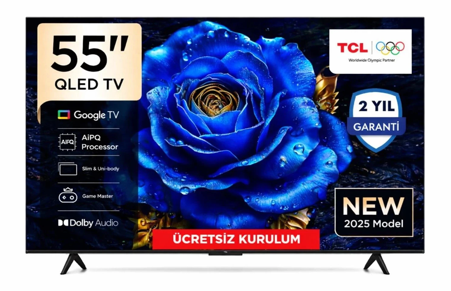 TCL 55T61C 4K Ultra HD 55″ 140 Ekran Uydu Alıcılı Google Smart QLED TV
