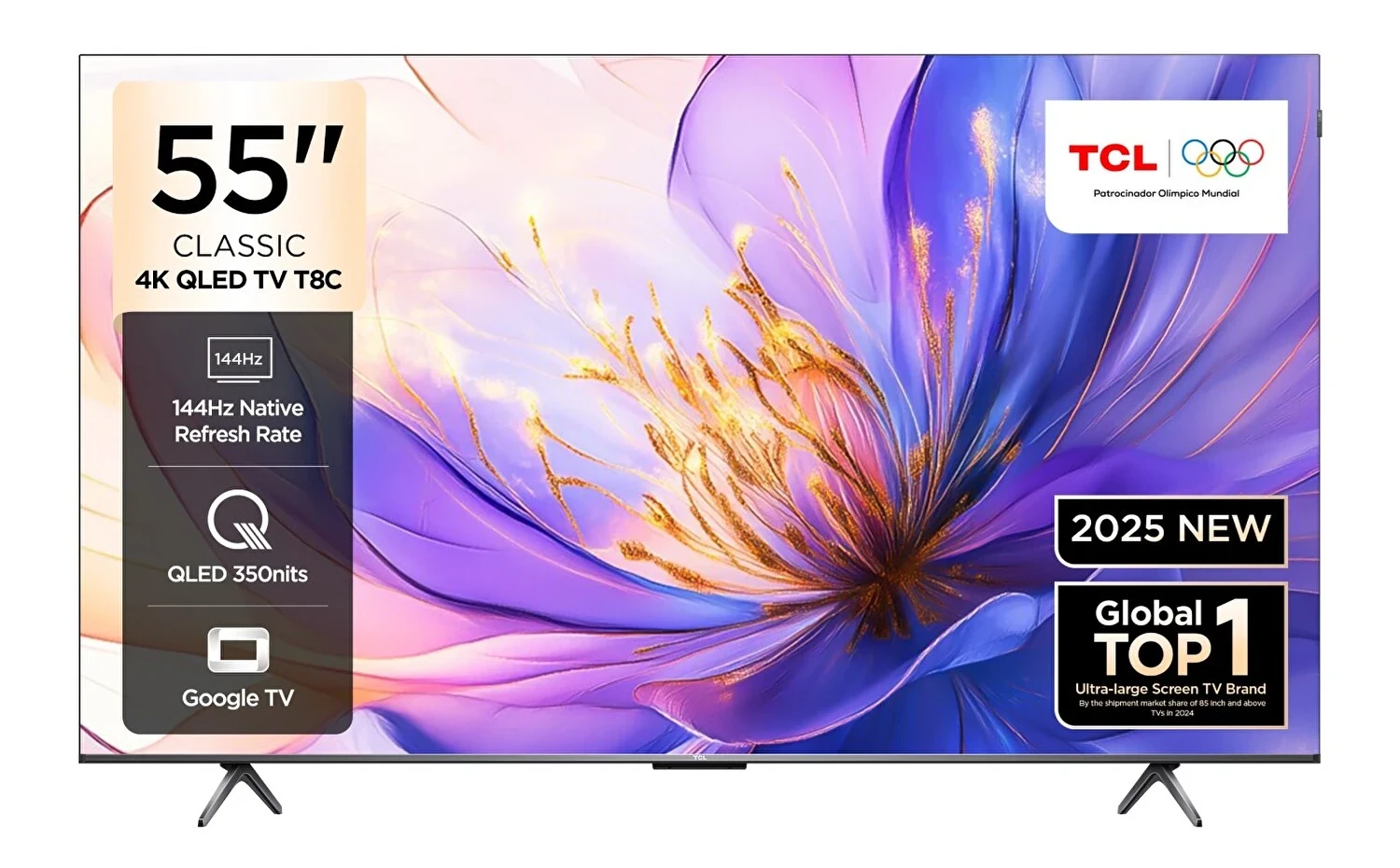 TCL 55T8CGTV 55 139 Ekran 4K QLED 144 Hz Google TV
