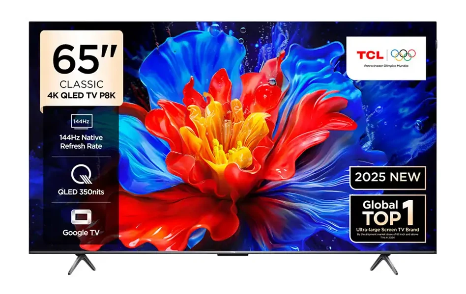 TCL 65P8K 144Hz AiPQ Pro İşlemci ONKYO 2.1 Ses Sistemi ve HVA Panel QLED 65 inç 165 cm Dahili Uydu Alıcı=4k – Dvb-s2lı 4K UHD SMART TV TV