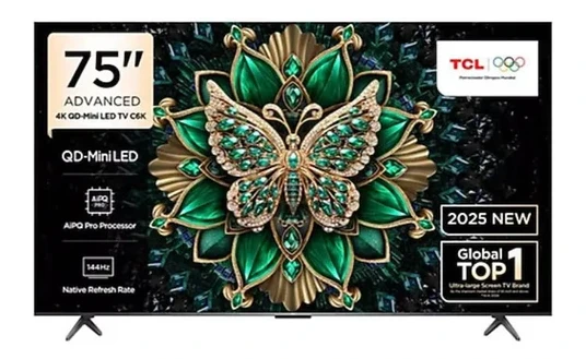 TCL 75C6K Premium 4K Ultra HD 75″ 190 Ekran Uydu Alıcılı Google Smart Mini LED TV