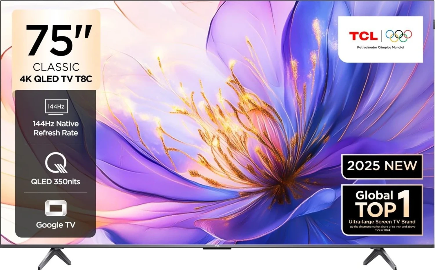 TCL 75T8CGTV 4K QLED 75″ 144HZ GOOGLE TV