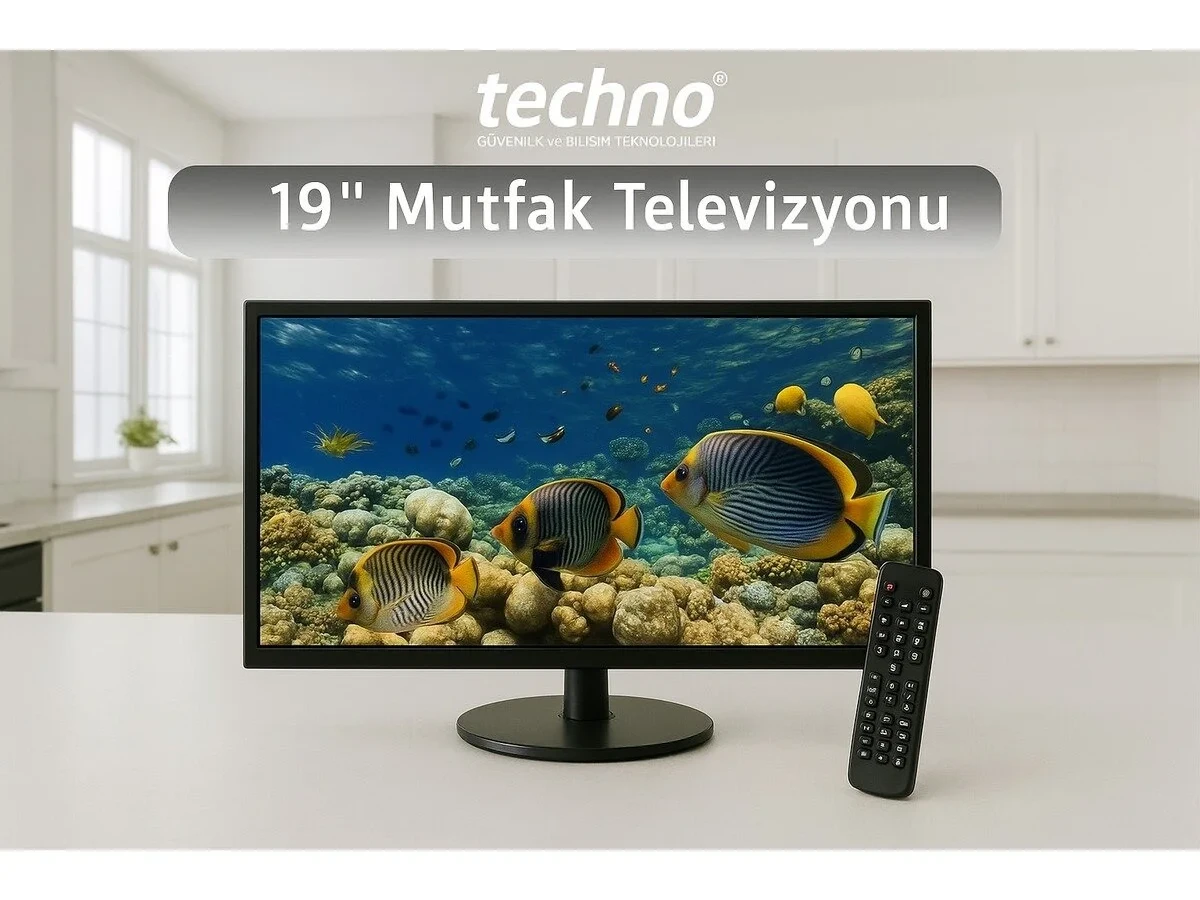 Techno Pg 19” 60hz 5ms (Hdmı+Vga) Sesli Hd LED Monitör, Karavan, Mutfak Televizyonu