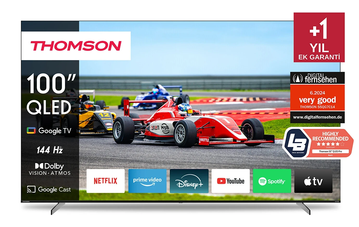 Thomson 100QG7S14 100253 EKRAN 4K UHD 144HZ Uydu Alıcılı Qled Pro Google TV