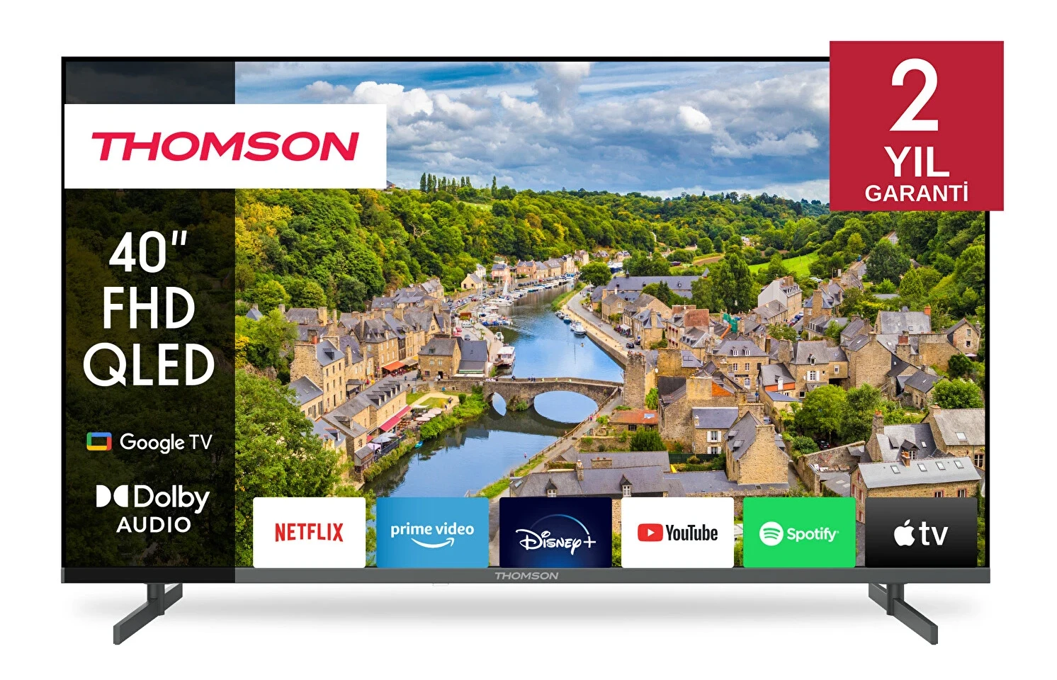 Thomson 40FQG3S15K 40 102 Ekran FHD Uydu Alıcılı Google Smart QLED TV