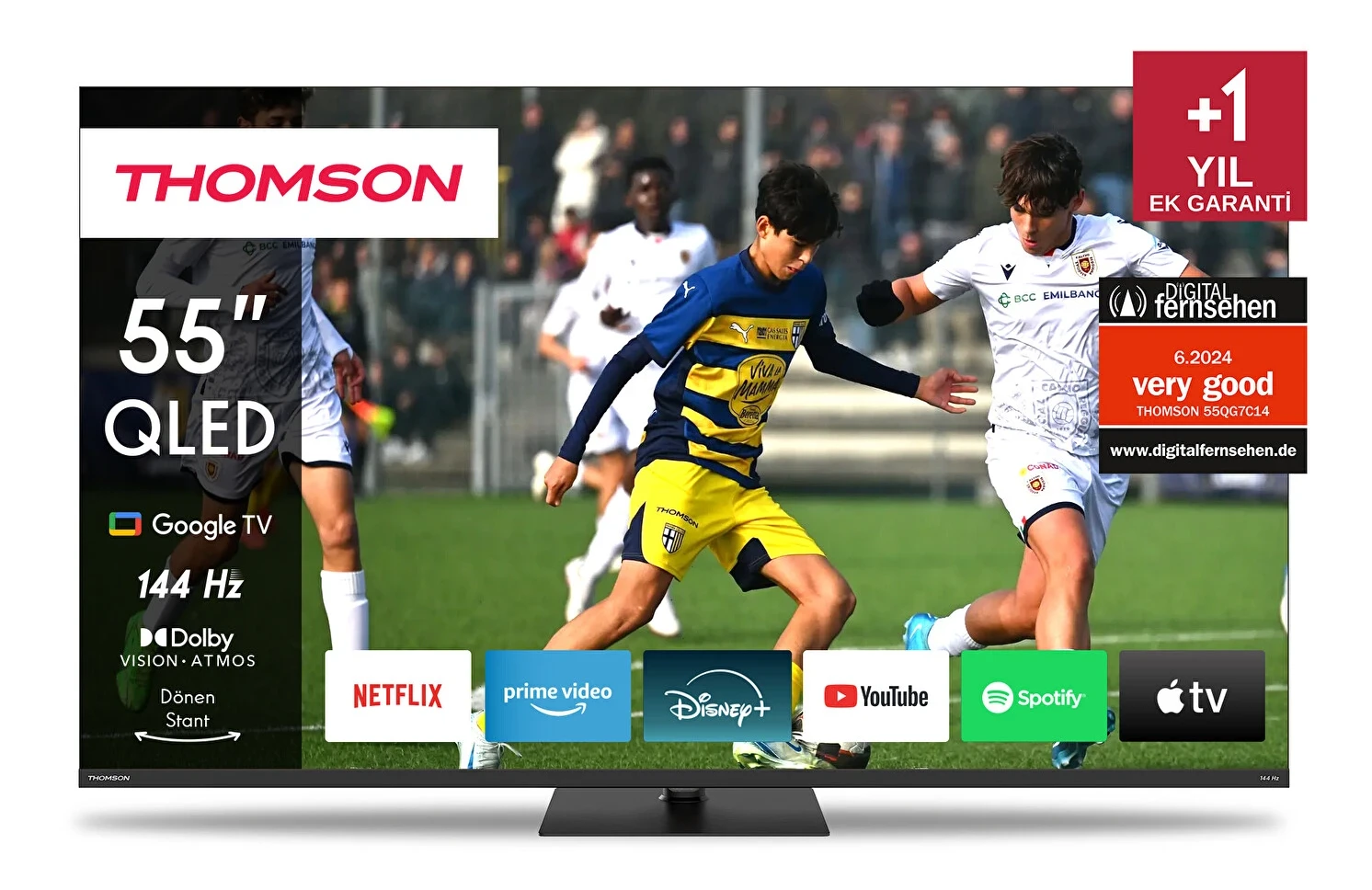 Thomson 55QG7C14 55 139 Ekran 4K UHD 144HZ Uydu Alıcılı QLED PRO Google TV