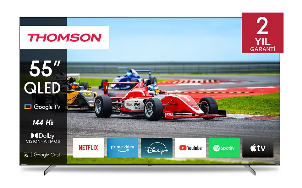 THOMSON 55QG7C14 55 inç 139 Ekran Uydu Alıcılı UHD 4K Google Smart QLED Pro TV