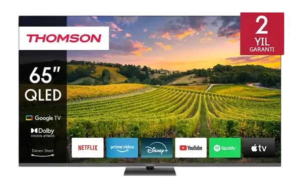 THOMSON 65QG5C14 65 inç 164 Ekran Uydu Alıcılı Ultra HD 4K Google Smart QLED TV