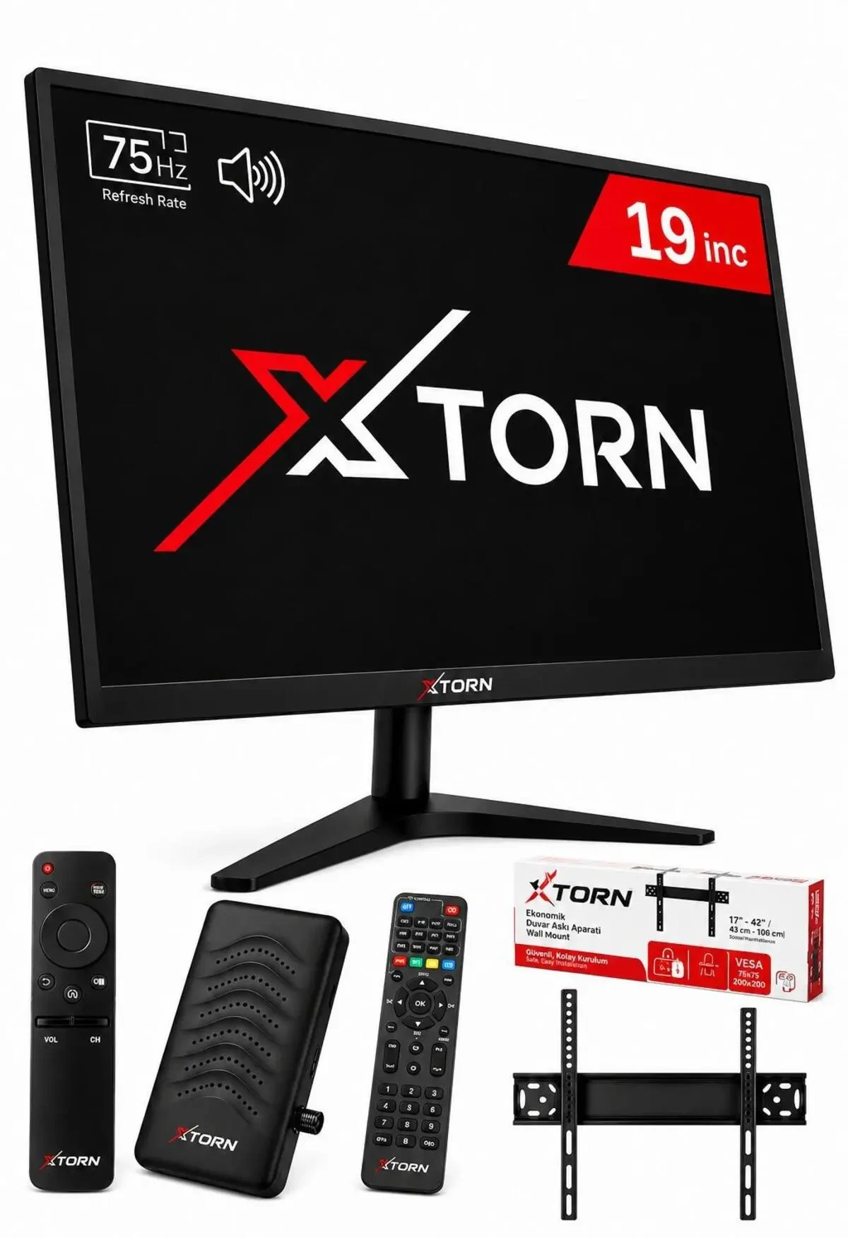 torn 19’’ (48 Ekran) Monitör|Çanaklı/Çanaksız WiFi’li Uydu Alıcısı+TV Askı Aparatı HEDİYE