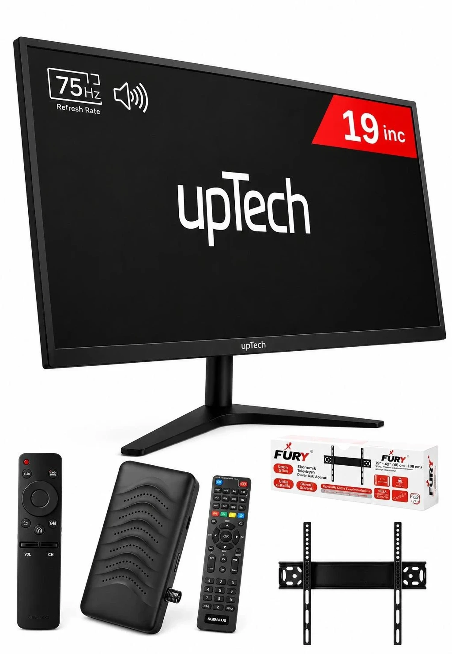 UPTECH 19’’ (48 Ekran) Monitör|Çanaklı/Çanaksız WiFi’li Uydu Alıcısı+TV Askı Aparatı HEDİYE