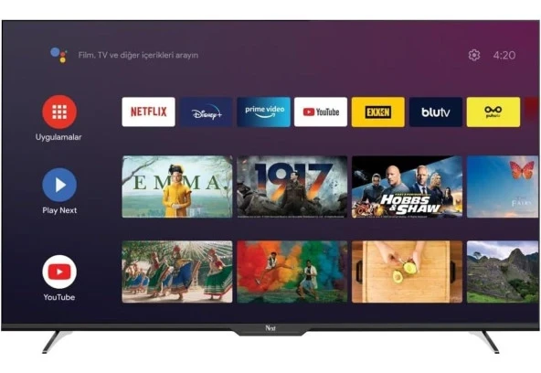 YE-55GFSG7 55″ 139 Ekran Uydu Alıcılı 4K Ultra HD Google Android Smart LED TV