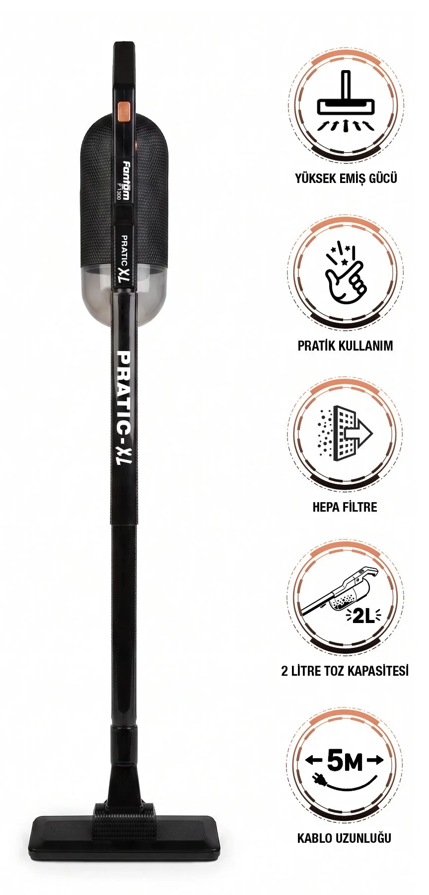 FANTOM Pratıc-Xl P 1300 Toz Torbasız Dikey Süpürge
