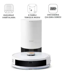 HOMEND Alex Laser Power 1284h Moplu Ve Haritalamalı Akıllı Toz Çeken Robot Süpürge