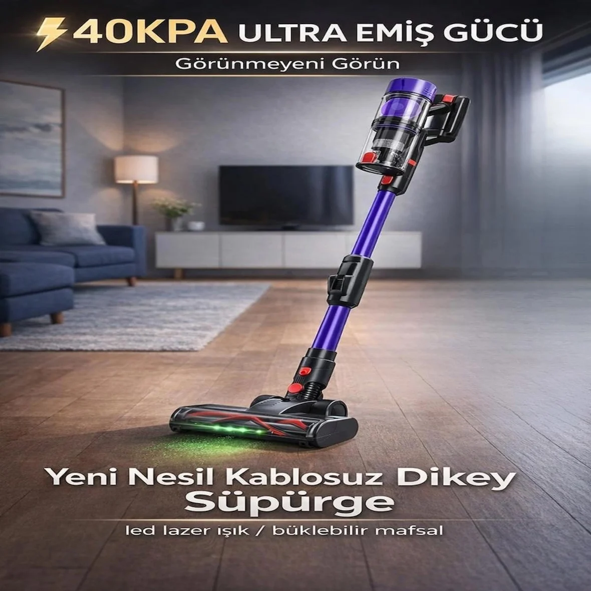 Kablosuz Dikey Süpürge 29.6V 2200mAh