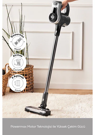 Karaca Vantuz Power Force Max 2 In 1 Şarj Edilebilir Dik Süpürge