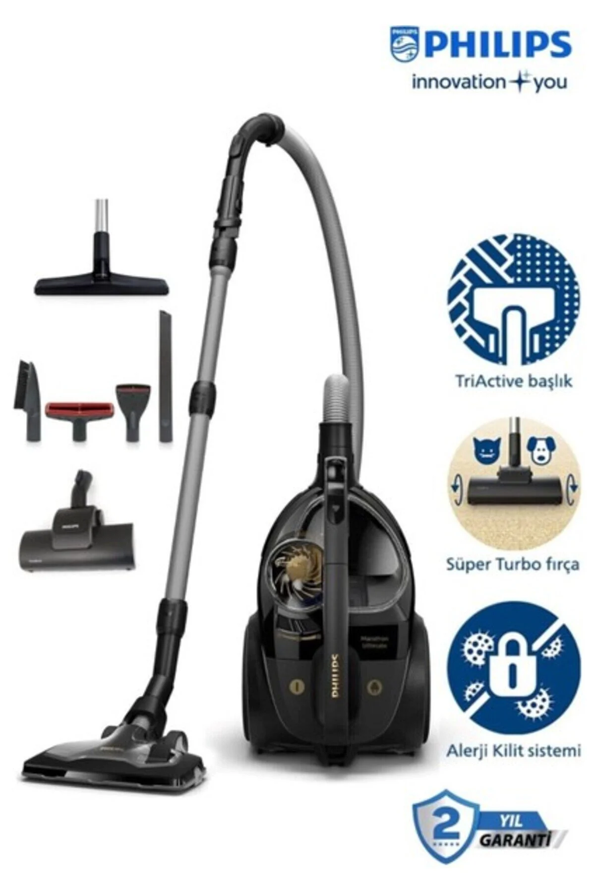 Philips Pihilips Sessiz ve Güçlü 5 Yıl Garanti Marathon Ultimate Toz
