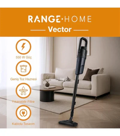 Range Vector 1000 W Kablolu Dik Süpürge