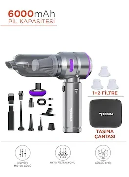 Torima Hl-121 4ın1 Şarjlı Araç Mini El Süpürgesi