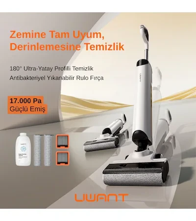 Uwant D500 Vakum + Mop Kendini Temizleme Özellikli 17.000Pa Islak Kuru