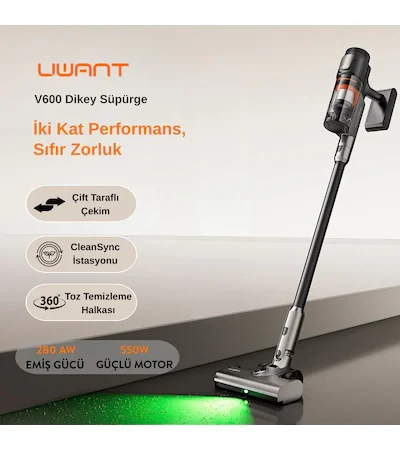 Uwant V600 600 W Motor Gücüne Sahip Otomatik Dikey Süpürge