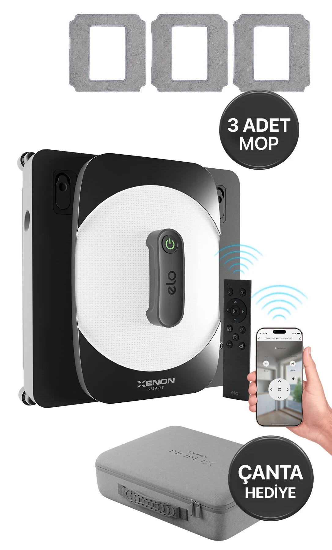 Xenon Smart Elo Akıllı Cam Silme Robotu Uzaktan Kumandalı Ve Mobil App