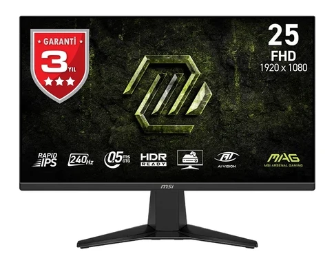 24.5″ MAG 255F X24 1920×1080 (FHD) 16:9 Flat Rapıd IPS 240HZ 0.5MS Monitör