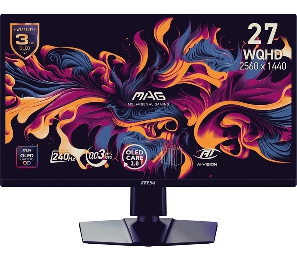 26.5″ MAG 272QP QD-Oled X24 2560×1440 (Wqhd) 16:9 Flat QD-Oled 240HZ Monitör